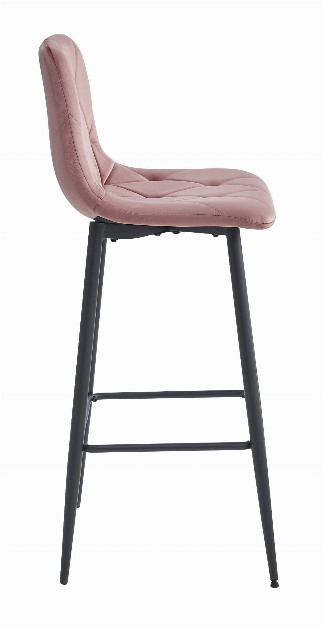 Moderne Barstoel Fluweel - Comfortabele Zithoogte 76cm - Roze - Nado