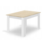 Moderne Design Eetset - Sonoma Eiken Tafel met 4 Zwarte Designstoelen