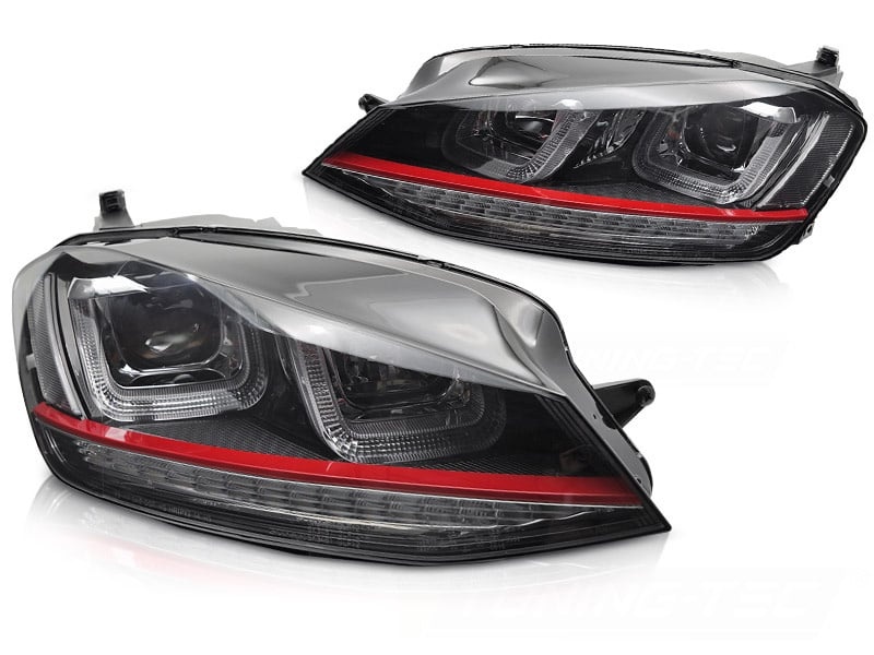 Sport Koplampen VW Golf 7 | Zwart-Rood LED Tuning Design