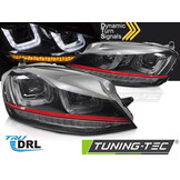 Sport Koplampen geschikt voor VW Golf 7 | Zwart-Rood LED Tuning Design