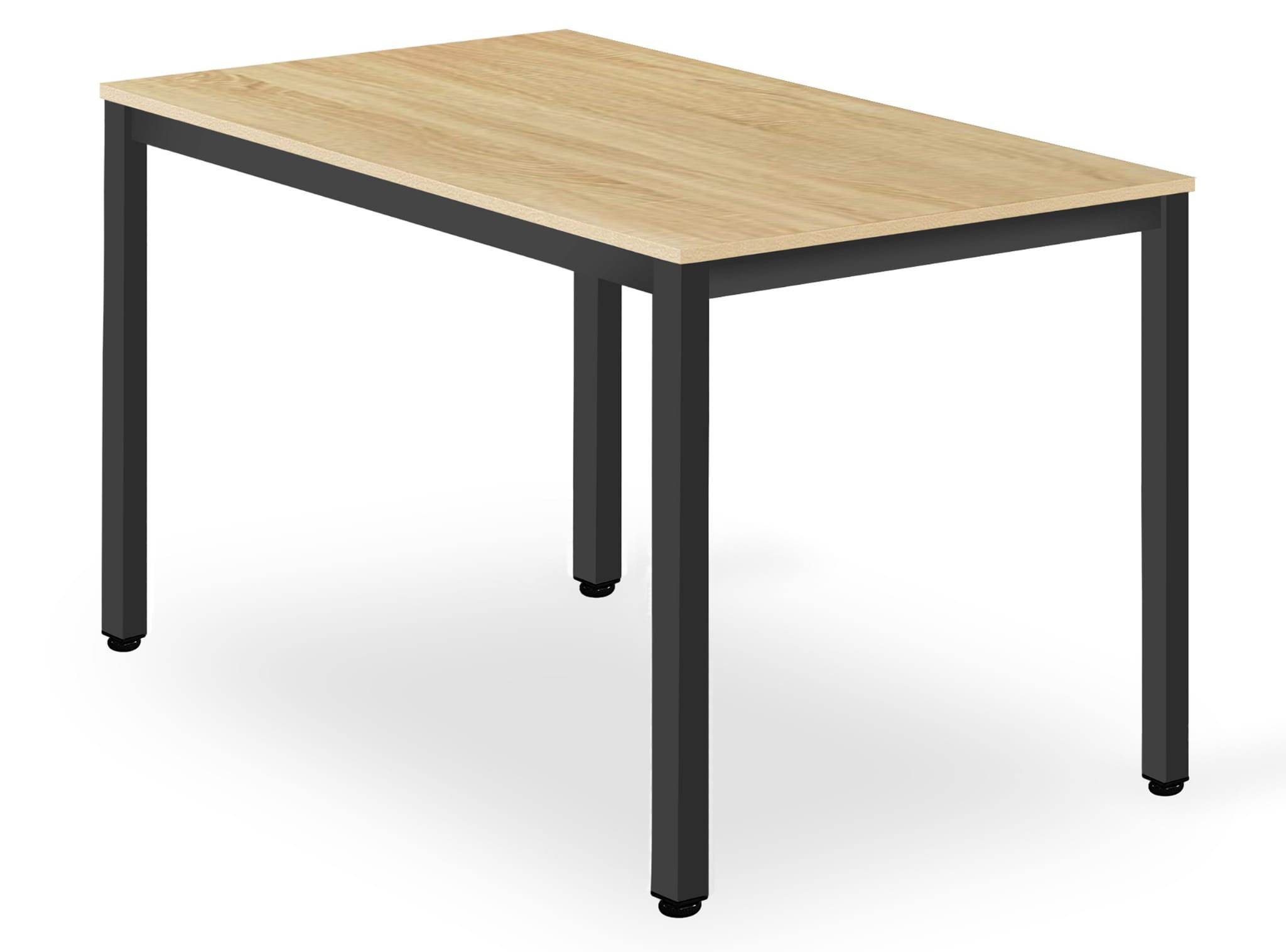 Industriële Eiken Tafel met Zwart Metalen Onderstel 120 cm