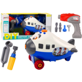 Educatief Montage Vliegtuig met Draaiende Propeller - Blauw Constructiespeelgoed 3+