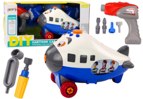 Educatief Montage Vliegtuig met Draaiende Propeller - Blauw Constructiespeelgoed 3+