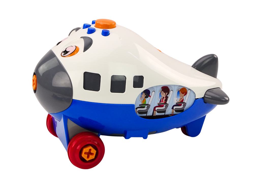Educatief Montage Vliegtuig met Draaiende Propeller - Blauw Constructiespeelgoed 3+