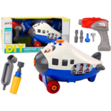 Doe-het-zelf Speelgoedvliegtuig Blauw - Montage Set met Gereedschap