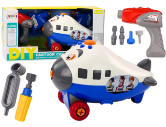 Doe-het-zelf Speelgoedvliegtuig Blauw - Montage Set met Gereedschap