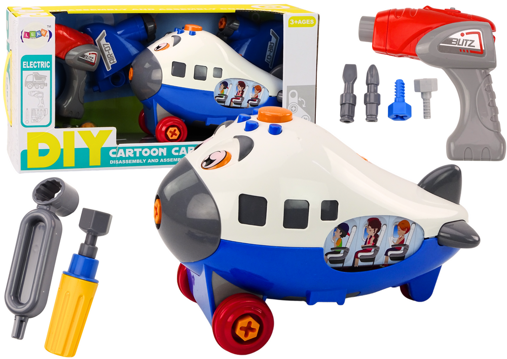 Doe-het-zelf Speelgoedvliegtuig Blauw - Montage Set met Gereedschap