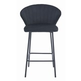 Stijlvolle Fluwelen Barkruk - Modern Design - Zwart