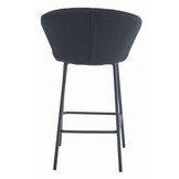 Stijlvolle Fluwelen Barkruk - Modern Design - Zwart