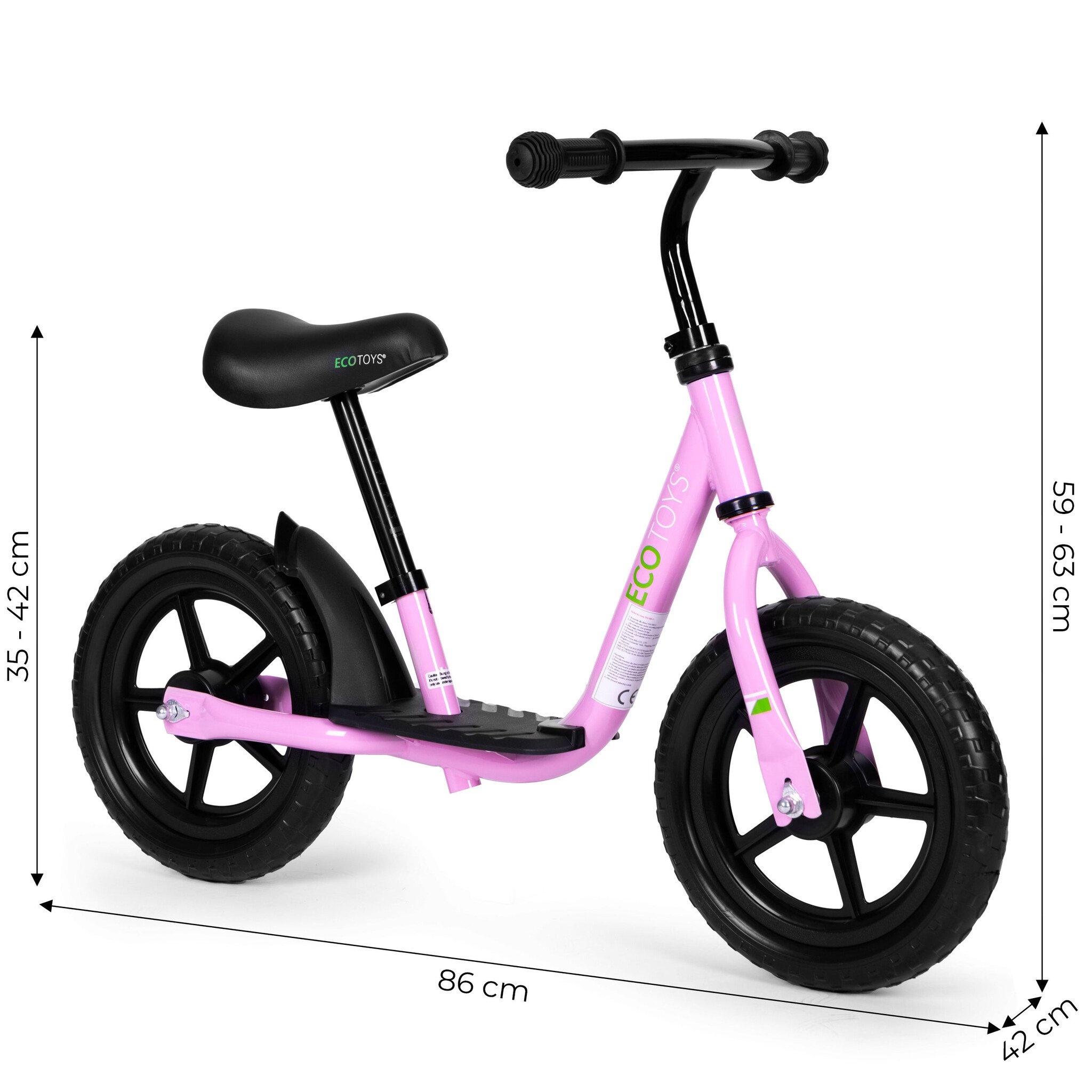 Roze Meisjes Loopfiets - Lichtgewicht - 3-5 jaar
