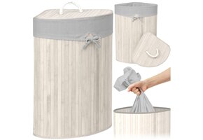 Luxe Bamboe Wasmand - Design Hoekmodel - Stijlvol & Natuurlijk