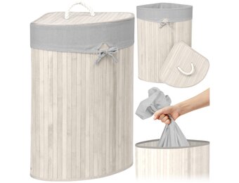 Luxe Bamboe Wasmand - Design Hoekmodel - Stijlvol & Natuurlijk