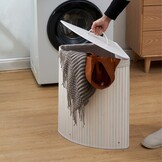 Grote Gezinswasmand - 60 Liter Bamboe Hoekmodel met Deksel