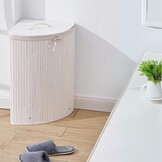 Grote Gezinswasmand - 60 Liter Bamboe Hoekmodel met Deksel