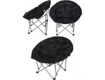 Luxe Kampeerstoel Zwart - Inklapbaar met Draagtas - Extra Comfortabel