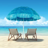 Draagbare Strandparasol Blauw - UV-bescherming - 180 cm - Met Anker