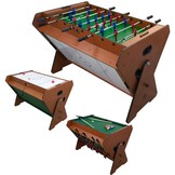 3-in-1 Familie Speeltafel Deluxe - Tafelvoetbal, Airhockey en Biljart - Compleet Pakket