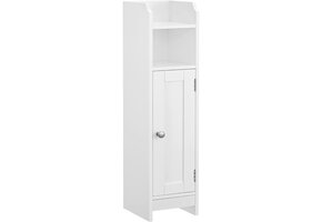 Smalle Badkamerkast Wit - Ruimtebesparend 80 cm Hoog - Ideaal voor Kleine Badkamer