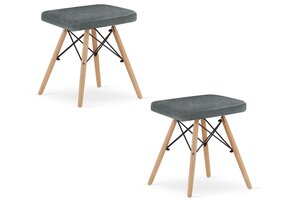 Multifunctionele Zitkrukken - Set van 2 - Compact Formaat - Grijs