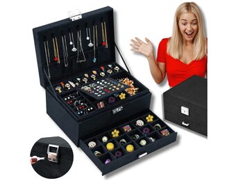 Luxe Sieraden Opbergbox - Afsluitbaar - Eco-Vriendelijk Zwart