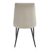Compacte Fluwelen Stoelen Set - Ruimtebesparend Design - 2 Beige Eetkamerstoelen