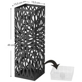 Design Paraplubak Zwart Metaal - Moderne Stijl met Lekbak - 49 cm