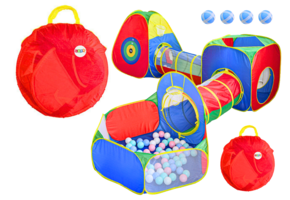5-in-1 Kinder Speelparadijs - Ontwikkelingsgerichte Speeltent met Tunnel en Ballenbak