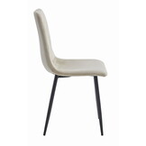 Stevige Eetkamerstoelen - Set van 2 - Beige Velvet - Maximaal 120kg - Zelfmontage