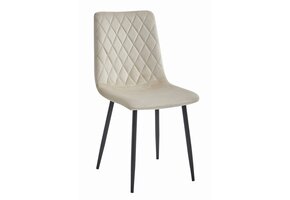 Betaalbare Velvet Eetkamerstoelen Set - 2 Stuks - Beige - Eenvoudig te Monteren