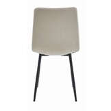 Moderne Velvet Eetkamerstoelen Set - 2 Beige Stoelen met Zwart Metalen Frame