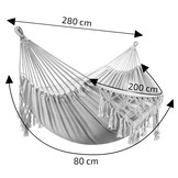 Bohemian Macramé Hangmat - Handgeweven Design - Wit 200 cm