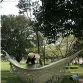 Bohemian Macramé Hangmat - Handgeweven Design - Wit 200 cm