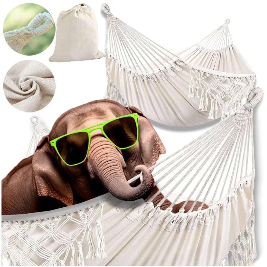 Luxe Relaxhangmat - Boho Stijl - Extra Breed 80 cm