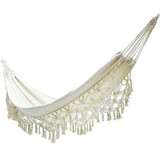 Authentieke Boho Hangmat - Handgemaakt Macramé - Natuurwit