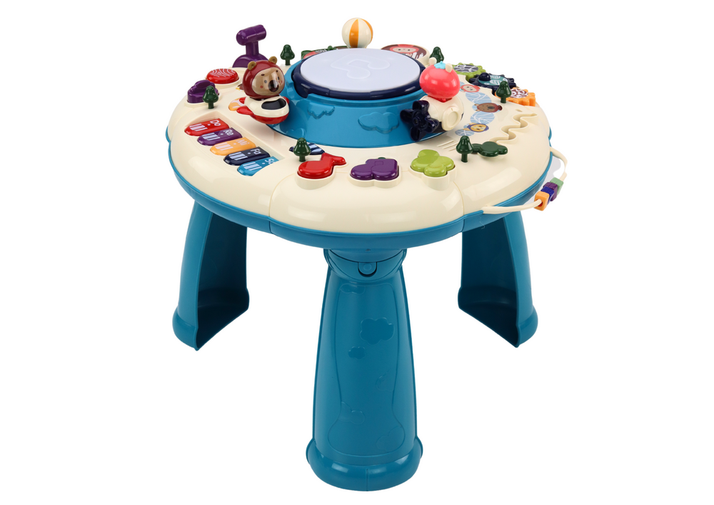 Speeltafel - blauw - piano en drum - 41x39x42 cm