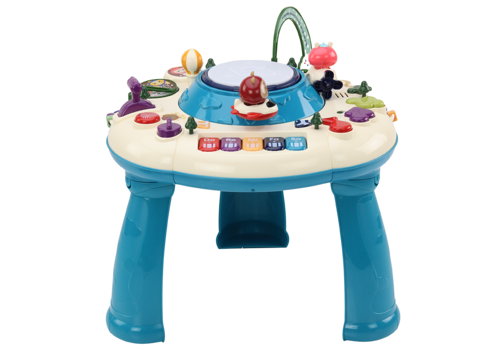 Speeltafel - blauw - piano en drum - 41x39x42 cm