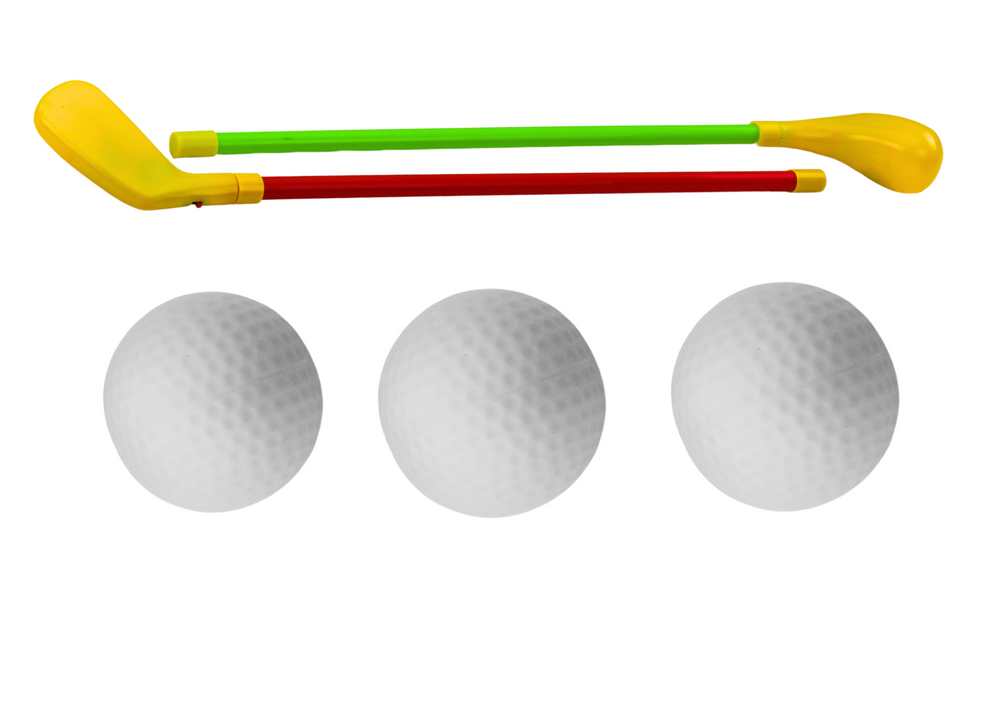 Mini golf set - hoogwaardig plastic - licht- en geluidseffecten - 2 golfclubs, 3 ballen