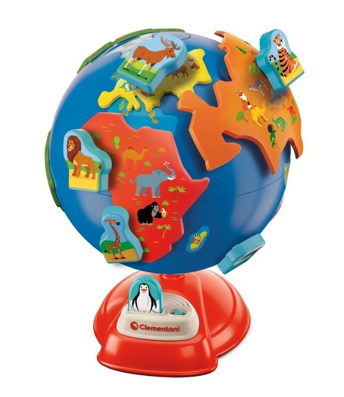 Globe met dieren - gerecycled plastic - educatief