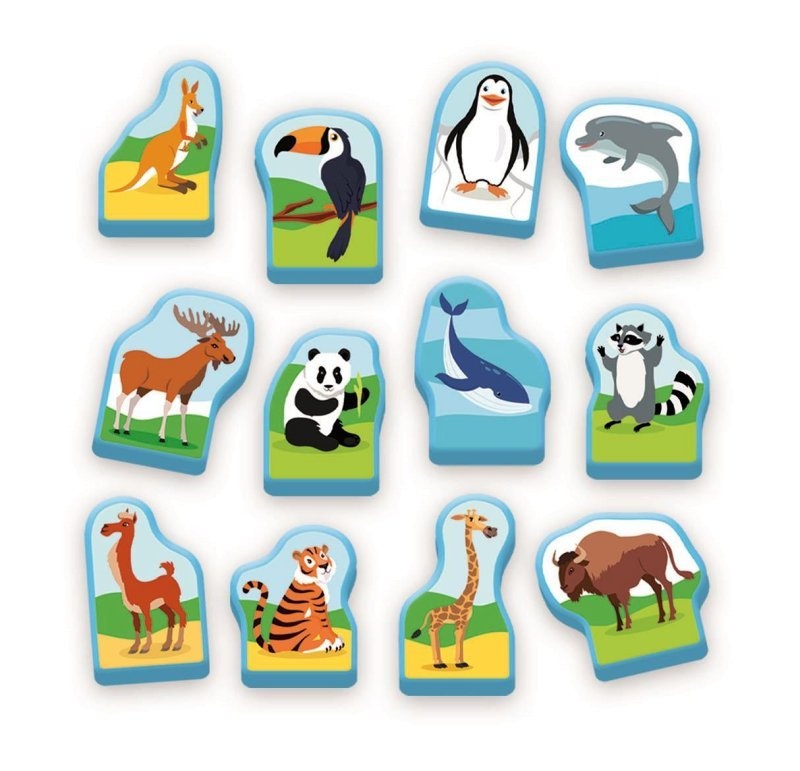 Globe met dieren - gerecycled plastic - educatief