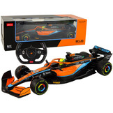 Bestuurbare auto - raceauto - oranje - 47x11x16 cm - rubberen wielen