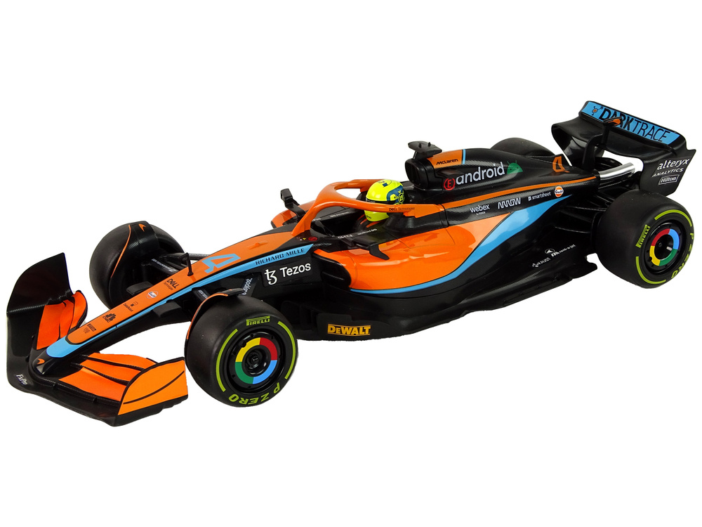 Bestuurbare auto - raceauto - oranje - 47x11x16 cm - rubberen wielen