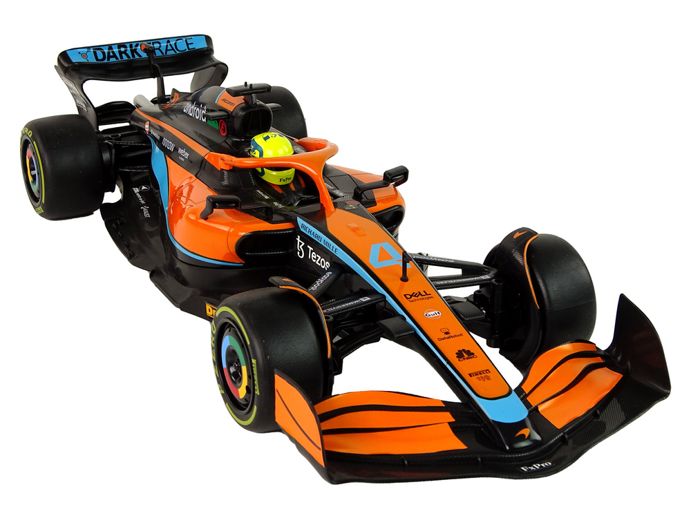 Bestuurbare auto - raceauto - oranje - 47x11x16 cm - rubberen wielen
