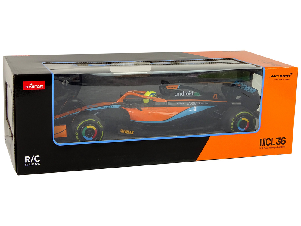 Bestuurbare auto - raceauto - oranje - 47x11x16 cm - rubberen wielen