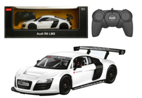 Bestuurbare auto - Audi R8 - wit - 18x5x8 cm - luxe sportwagen