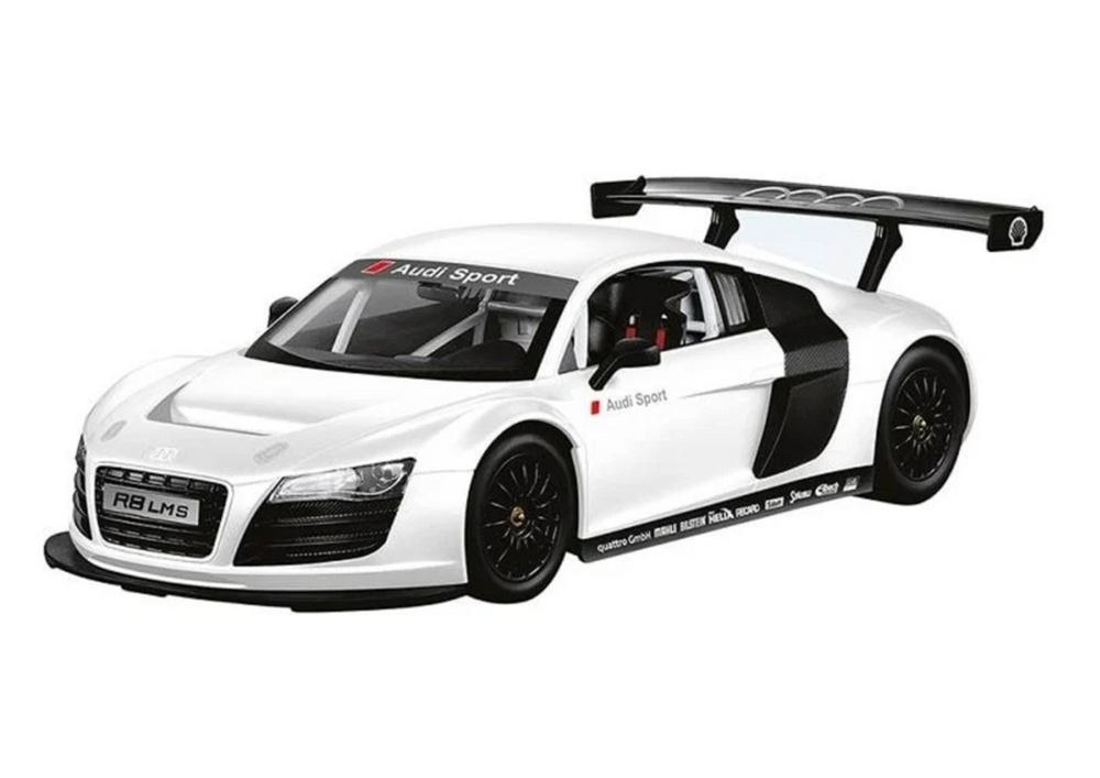 Bestuurbare auto - Audi R8 - wit - 18x5x8 cm - luxe sportwagen
