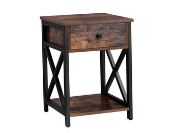 Compact Nachtkastje - Staal & Hout - 57cm hoog