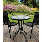 Compacte Balkontafel Rond 60cm - Glas/Metaal - 4 Persoons