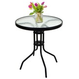 Weerbestendige Ronde Tuintafel 60cm - Gehard Glas - 4 Zitplaatsen
