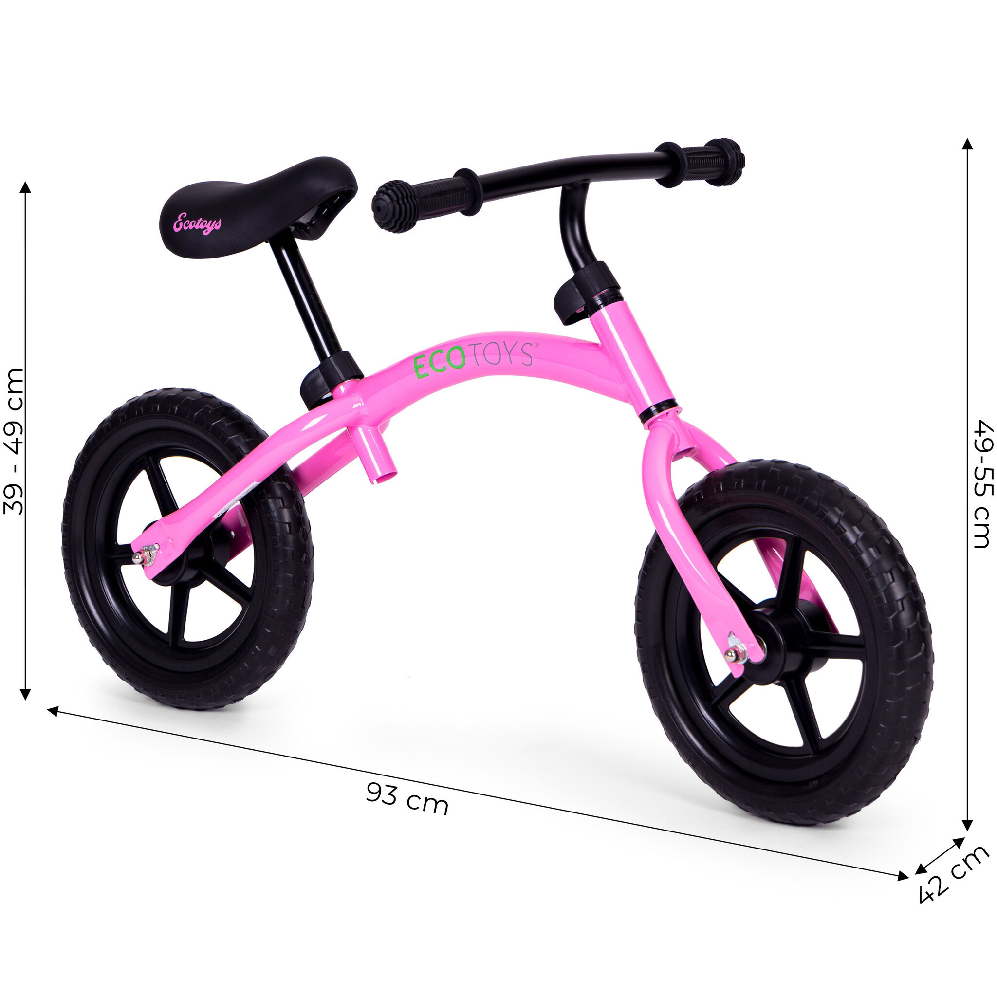 Veilige Kinder Loopfiets - Verstelbaar - Roze - Voor Peuters 3+ Jaar