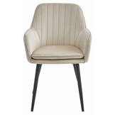 Praktische Beige Eetkamerstoel - Eenvoudige Montage - Velvet Bekleding